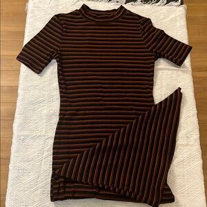 Striped Black and Orange Dress